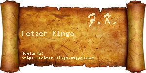 Fetzer Kinga névjegykártya